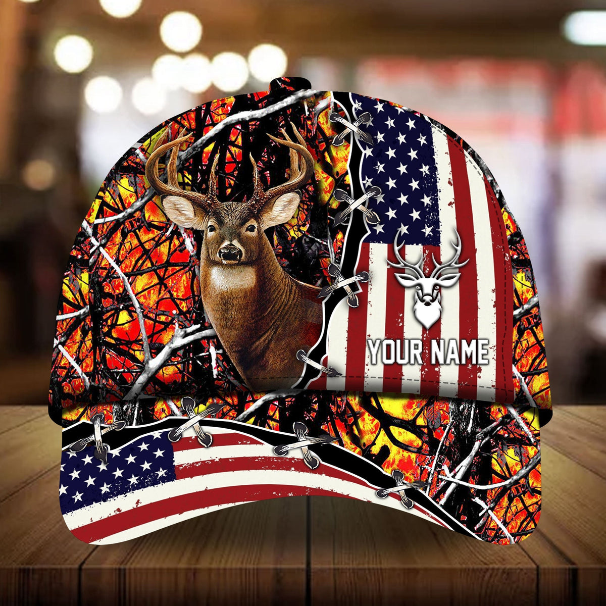 US Flag Deer Hunting Personalized – Classic Cap
