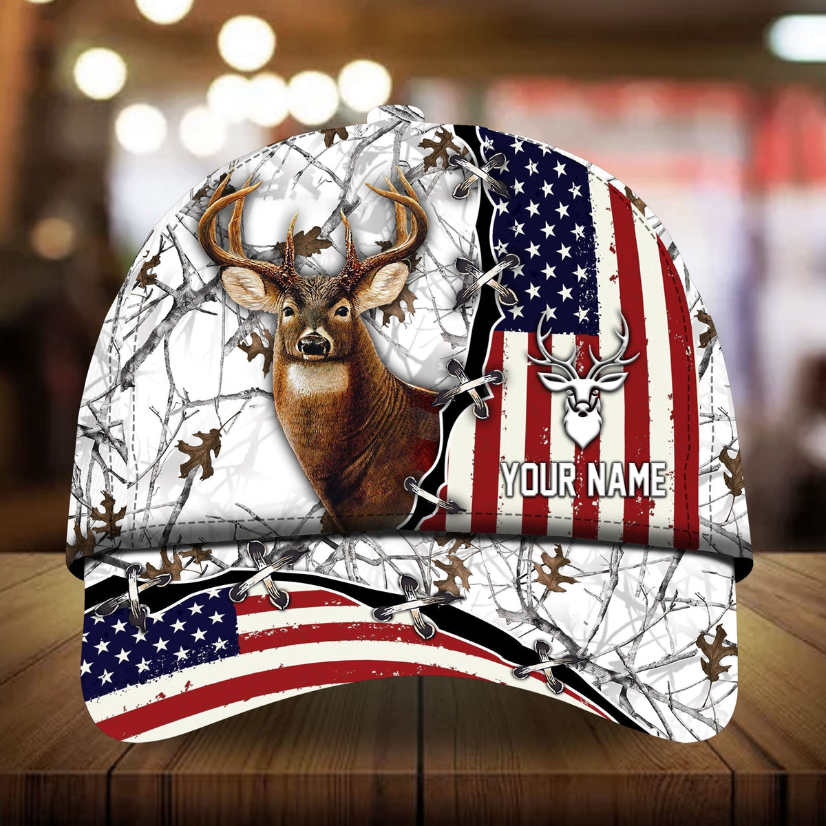 US Flag Deer Hunting Personalized – Classic Cap
