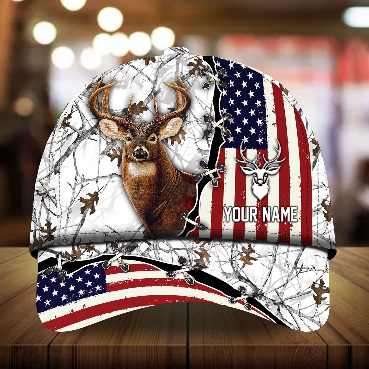 US Flag Deer Hunting Personalized – Classic Cap