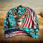 American Flag Deer Hunting Personalized Gift – Classic Cap