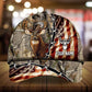 Premium Old US Flag Deer Hunting Personalized – Classic Cap