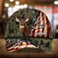 Premium Old US Flag Deer Hunting Personalized – Classic Cap