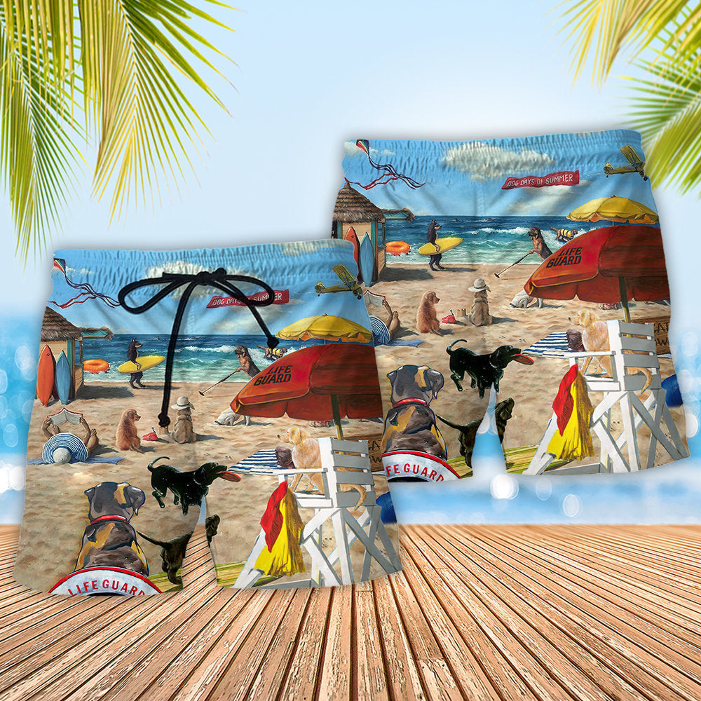 Dog Lifeguard On The Beach - Beach Short - Owls Matrix LTD