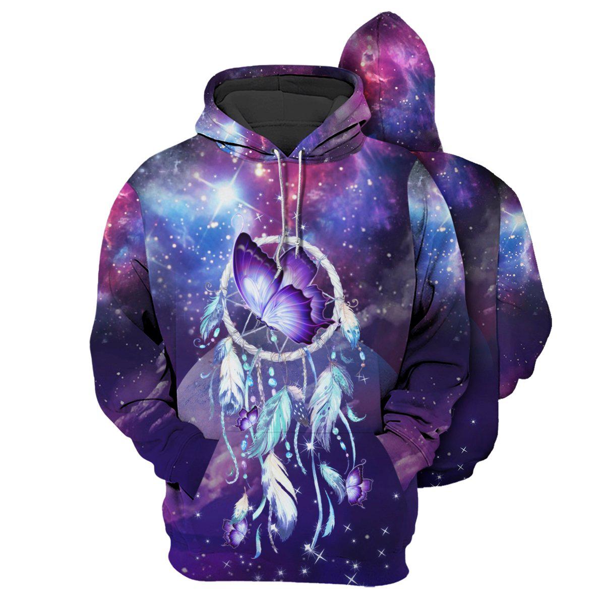 Butterfly Dreamcatcher Purple Art – 3D Hoodie
