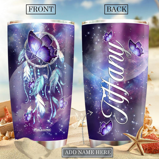 Butterfly Loves Dreamcatcher Personalized 20 Oz Tumbler