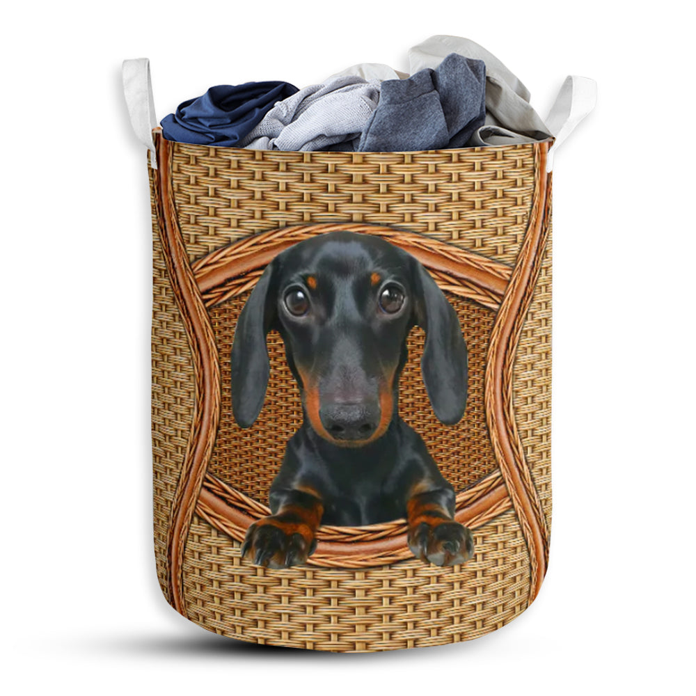 Dachshund Line By Handmade - Laundry Basket - Owls Matrix LTD