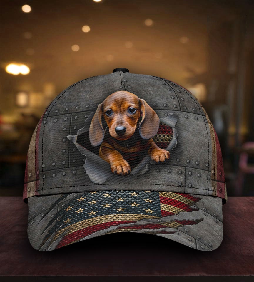 Dachshund America Flag Dog Lover Style – Classic Cap