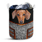 Dachshund Background Basic Style - Laundry Basket - Owls Matrix LTD