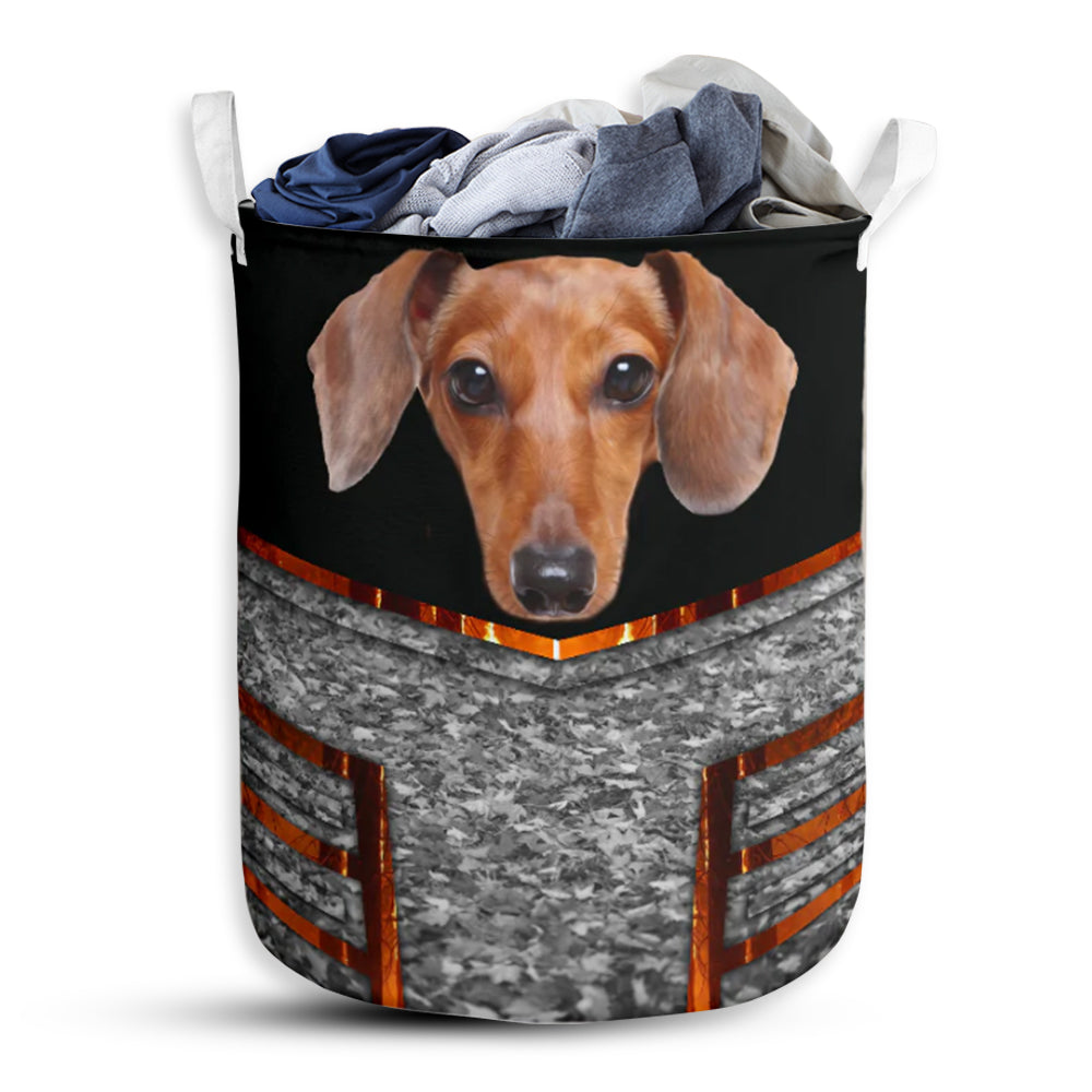 Dachshund Background Basic Style - Laundry Basket - Owls Matrix LTD