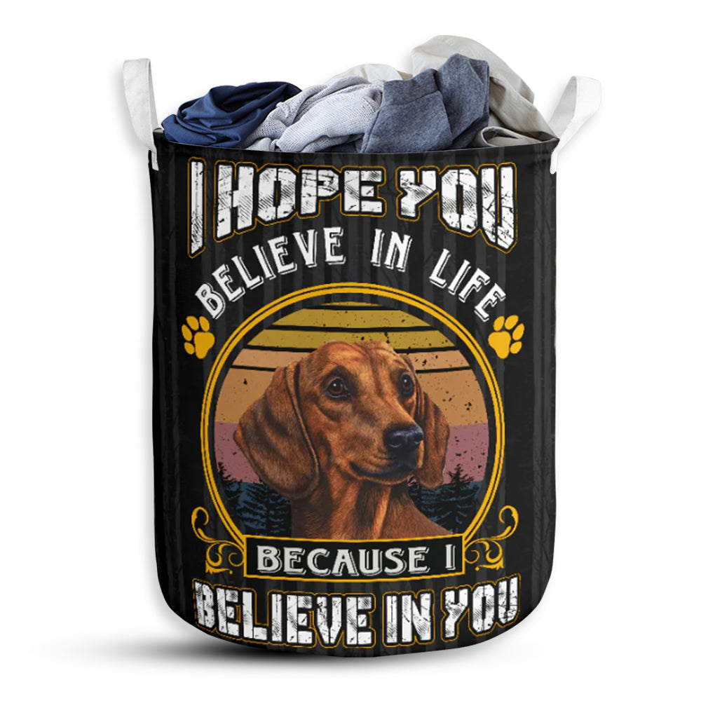 Dachshund Believe In You - Laundry Basket - Owls Matrix LTD