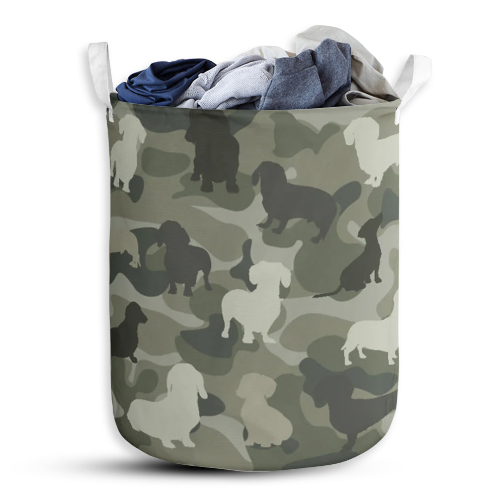 Dachshund Camo Style - Laundry Basket - Owls Matrix LTD