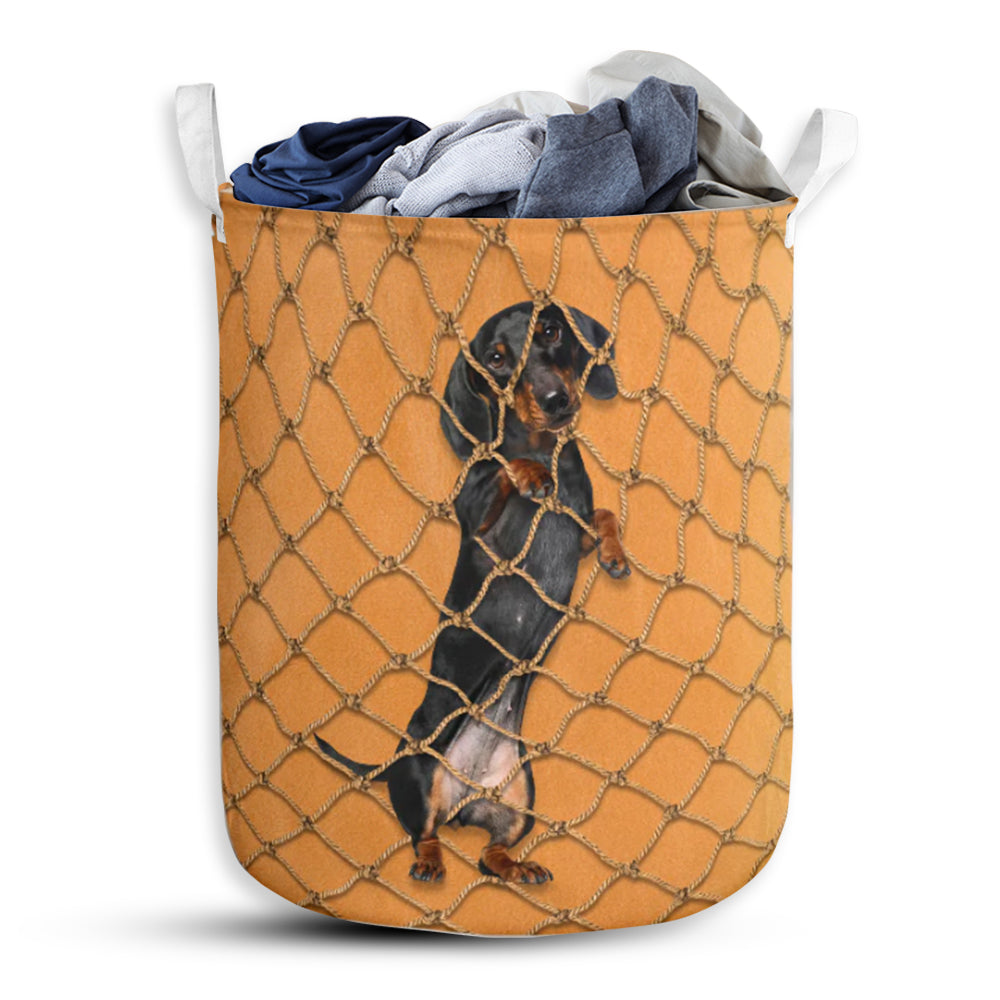 Dachshund Climb On Rope Net - Laundry Basket - Owls Matrix LTD