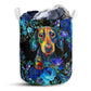 Dachshund flower purple - Laundry basket - Owls Matrix LTD