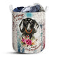 Dachshund Grunge Wood - Laundry Basket - Owls Matrix LTD