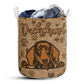 Dachshund Heart Brown - Laundry Basket - Owls Matrix LTD