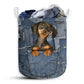 Dachshund Jean Basic Style - Laundry Basket - Owls Matrix LTD