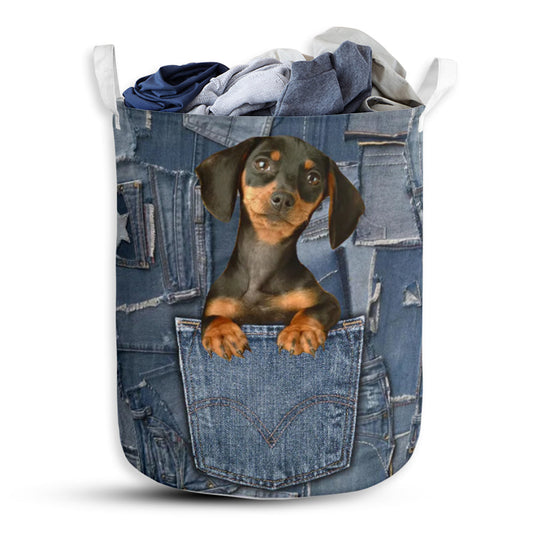 Dachshund Jean Basic Style - Laundry Basket - Owls Matrix LTD