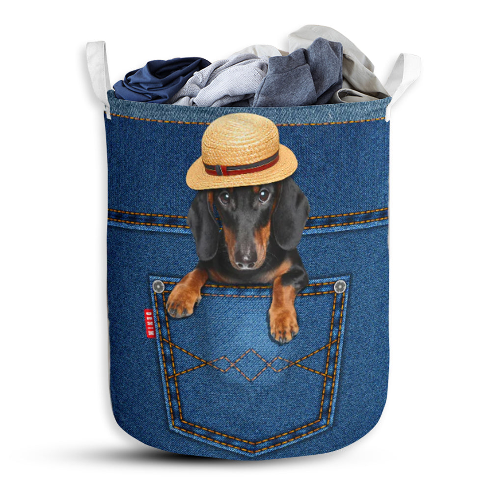Dachshund Jean Basic Style So Cute - Laundry Basket - Owls Matrix LTD