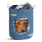 Dachshund Jean Pattern - Laundry Basket - Owls Matrix LTD