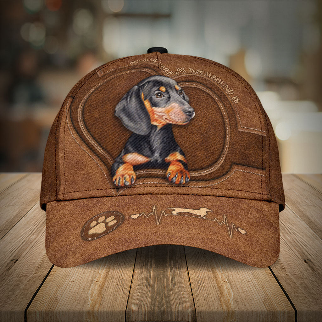 Dachshund Leather Vintage Vibes – Classic Cap