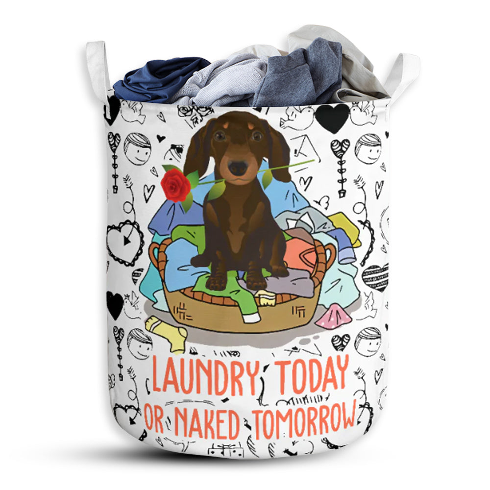 Dachshund Love Pattern - Laundry Basket - Owls Matrix LTD