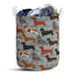 Dachshund Native Pattern - Laundry Basket - Owls Matrix LTD