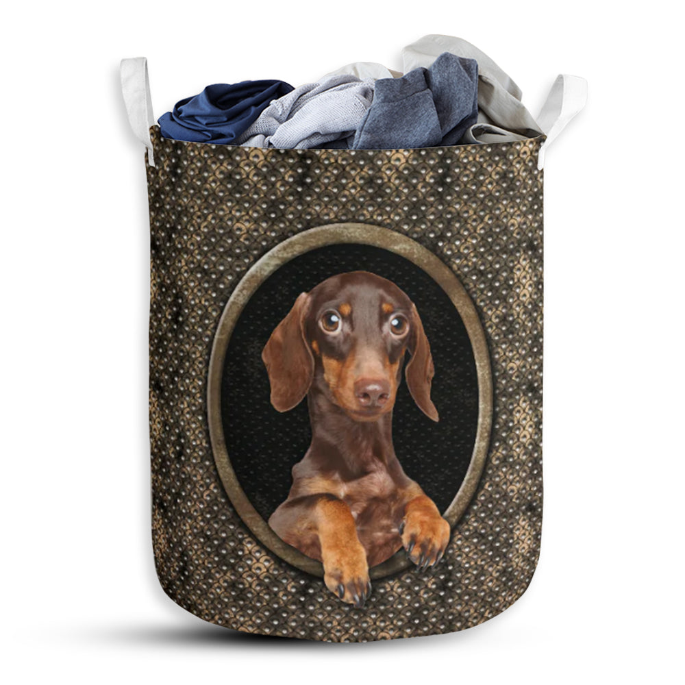 Dachshund Oval Metal - Laundry Basket - Owls Matrix LTD