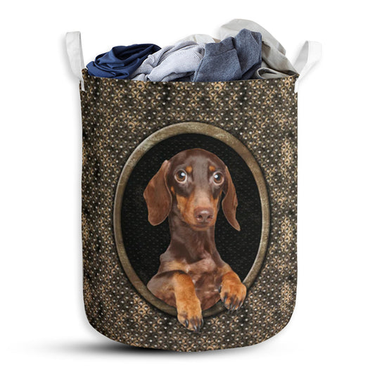 Dachshund Oval Metal - Laundry Basket - Owls Matrix LTD