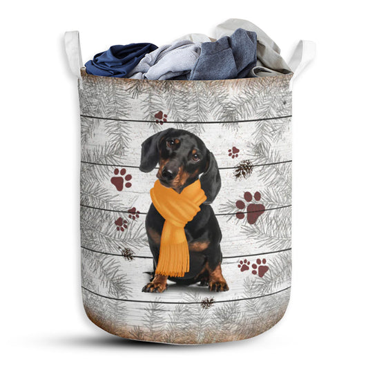 Dachshund Pine Needles - Laundry Basket - Owls Matrix LTD