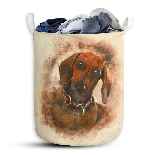 Dachshund Portrait Basic Style - Laundry Basket - Owls Matrix LTD