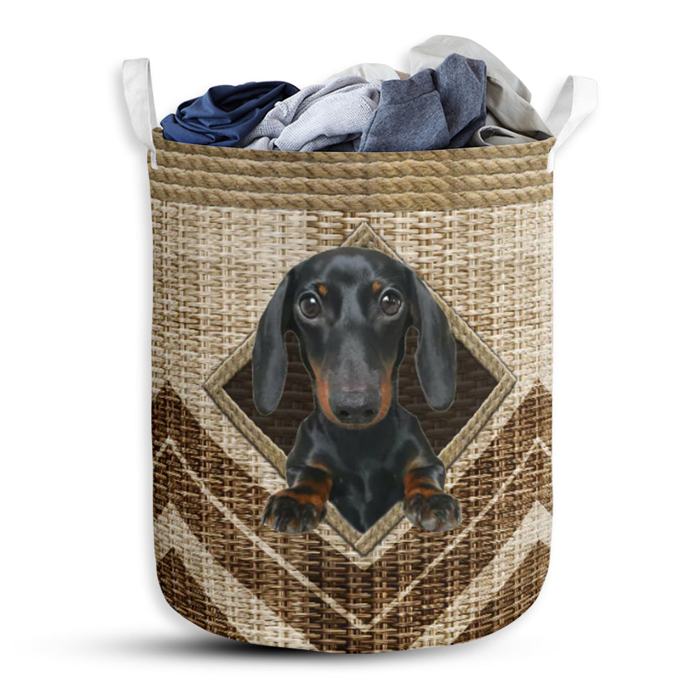 Dachshund Rope Handmade - Laundry Basket - Owls Matrix LTD