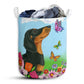 Dachshund Spring Autumn Butterfly - Laundry Basket - Owls Matrix LTD
