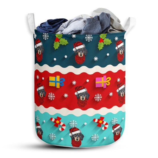Dachshund Symbol Pattern - Laundry Basket - Owls Matrix LTD