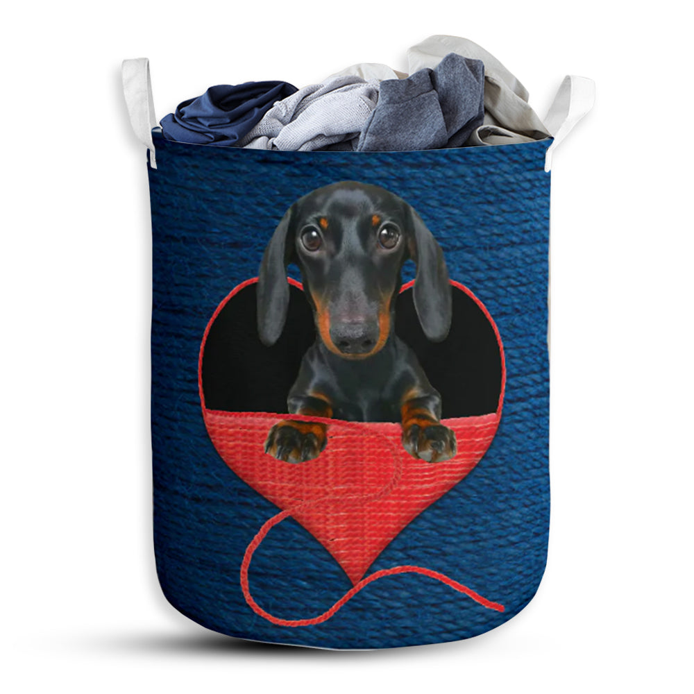 Dachshund Wool Love Basic Style - Laundry Basket - Owls Matrix LTD