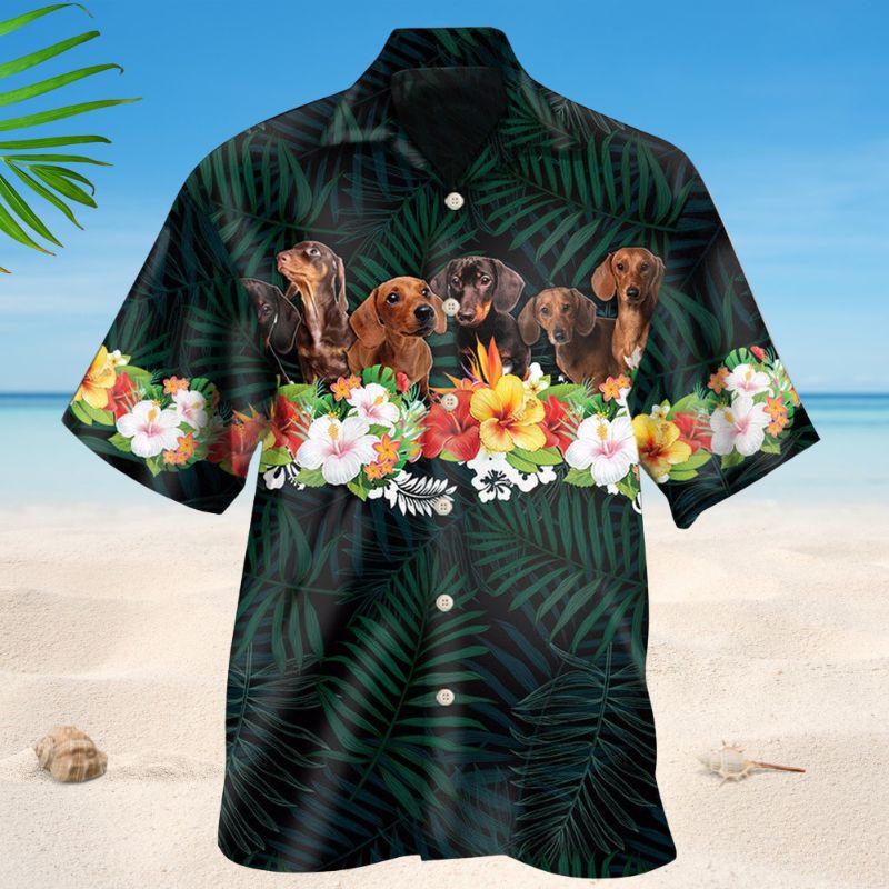 Dachshund Lover Green Tropical Life Style – Hawaiian Shirt