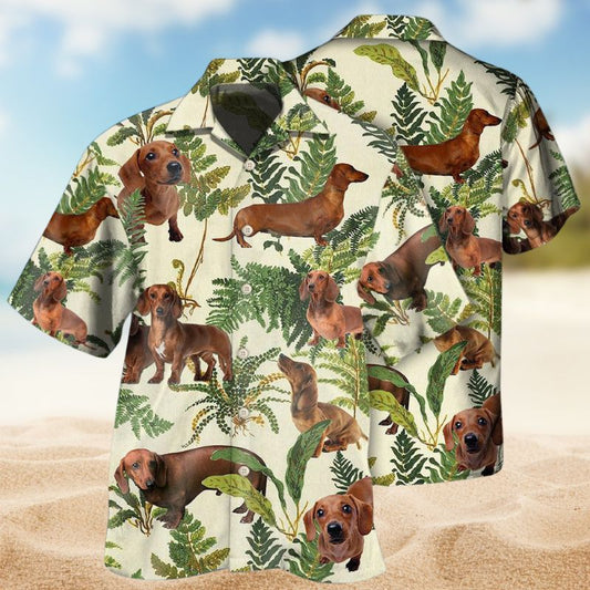 Dachshund Tropical Leaf Dog Lover – Hawaiian Shirt