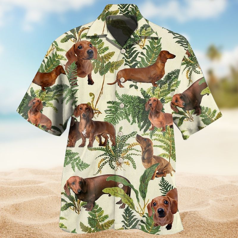 Dachshund Tropical Leaf Dog Lover – Hawaiian Shirt