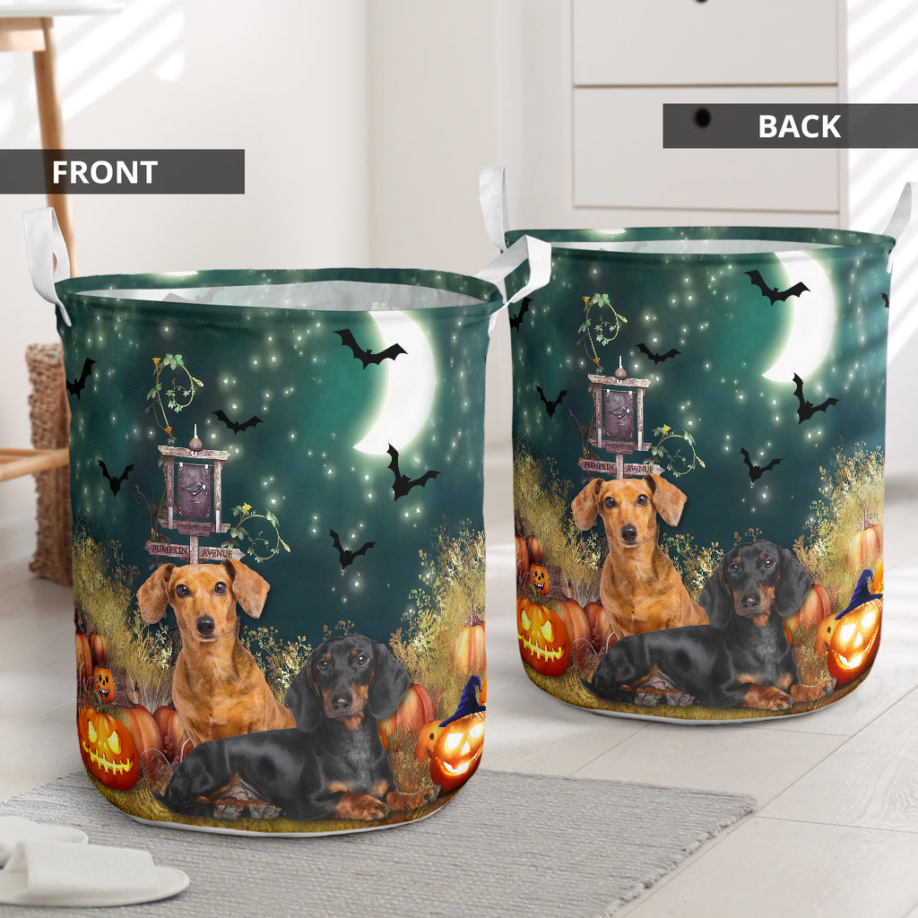 Dachshund Halloween Night So Cute - Laundry Basket - Owls Matrix LTD