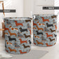 Dachshund Native Pattern - Laundry Basket - Owls Matrix LTD