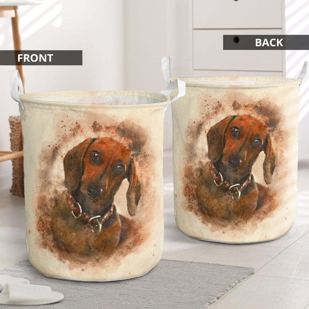 Dachshund Portrait Basic Style - Laundry Basket - Owls Matrix LTD