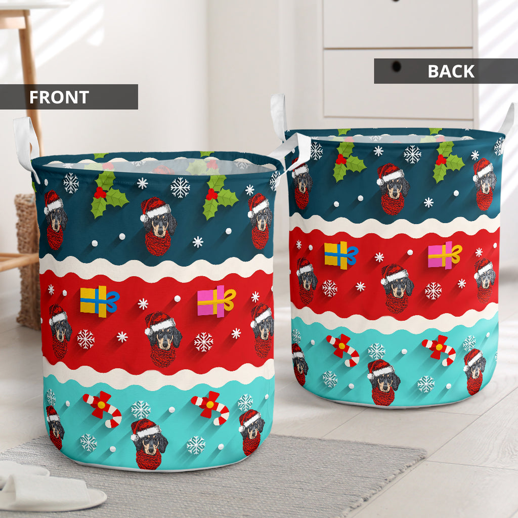 Dachshund Symbol Pattern - Laundry Basket - Owls Matrix LTD