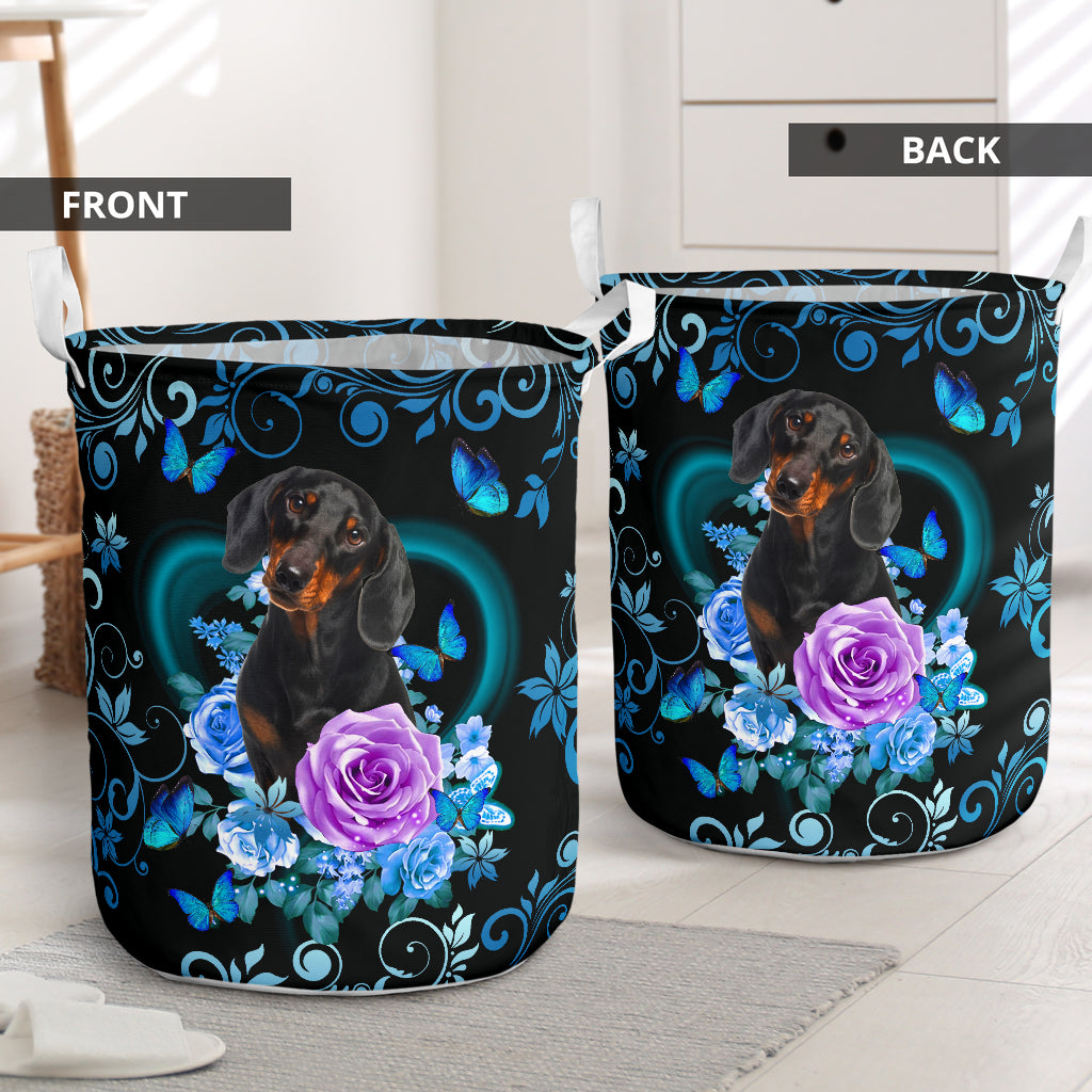 Dachshund Wholesale Roses - Laundry Basket - Owls Matrix LTD