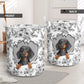 Dachshund With Flower Black And White - Laundry Basket - Owls Matrix LTD