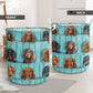 Dachshund Wood Blue - Laundry Basket - Owls Matrix LTD