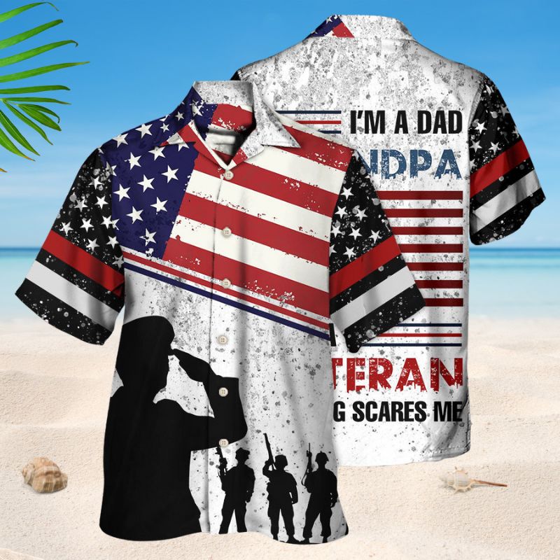 Dad Grandpa Veteran Tribute Style – Hawaiian Shirt