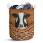 Dairy Cow Rattan Teaxture - Laundry Basket - Owls Matrix LTD