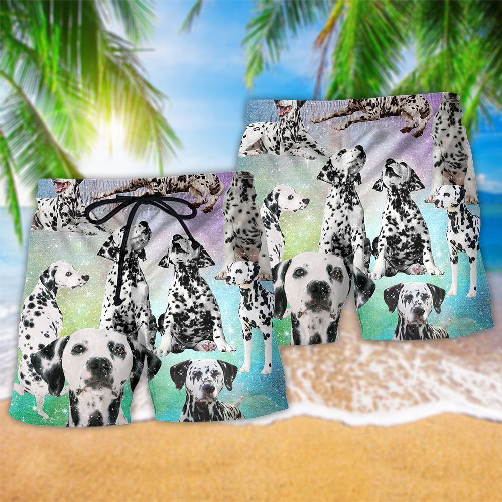 Dalmatian Galaxy Dog Lover Art – Beach Short