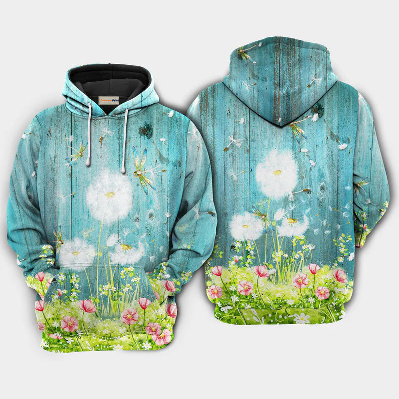 Dandelion Hope Happy Life Art – 3D Hoodie
