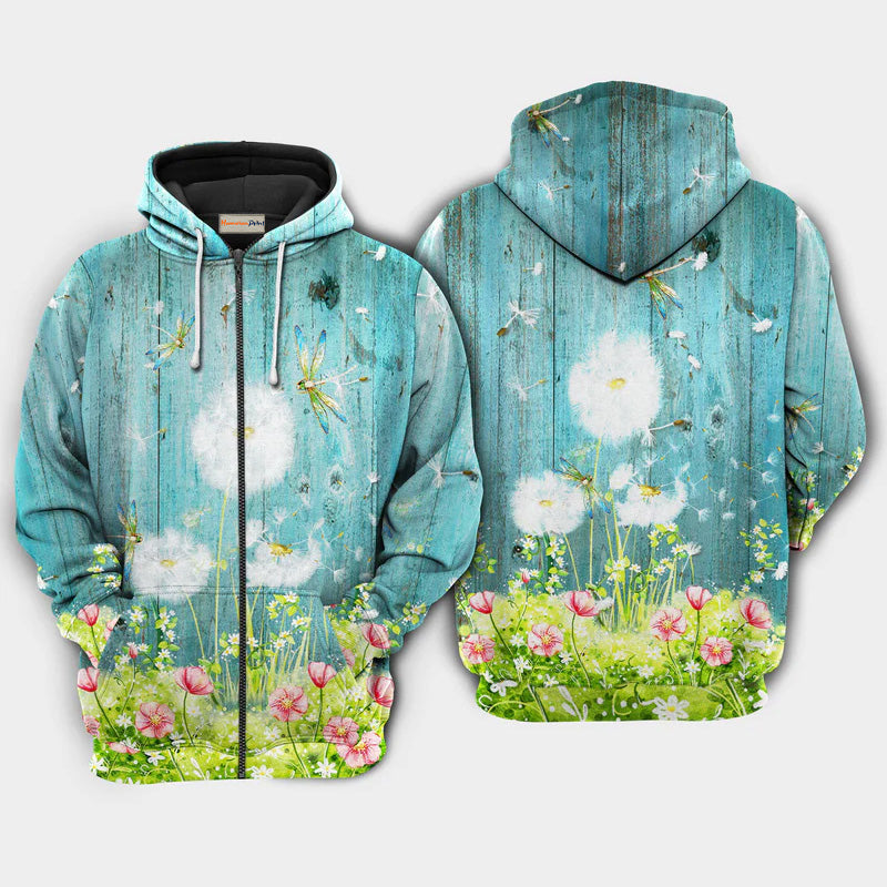 Dandelion Hope Happy Life Art – 3D Hoodie