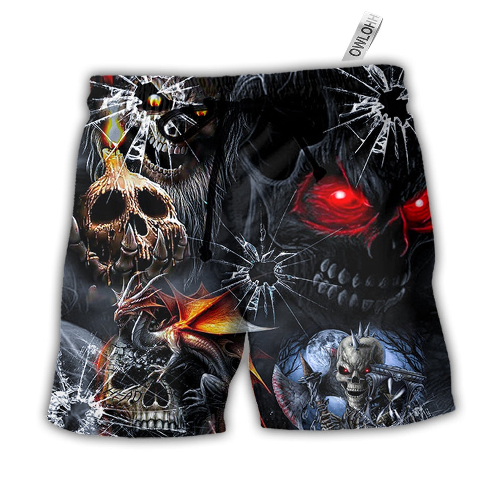 Beach Short / Adults / S Skull Dark Skull Style - Beach Short - Owls Matrix LTD